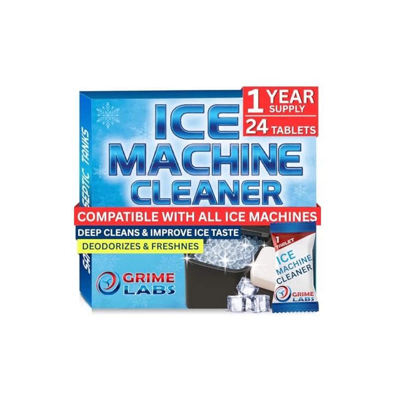 Ice Machine Cleaner Tablets - 24 Pack for Crystal-Clear Ice