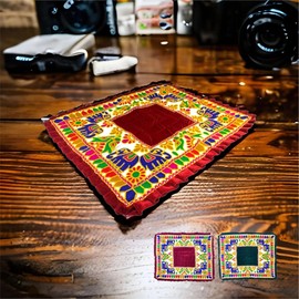 LOVENSPIRE Elephant Pooja Aasan Rug Velvet Prayer Mat Meditation Multipurpose Aasan for Ganesh Pooja Diwali Pooja Mandir and Festive Decor Diwali Decoration Housewarming Gift