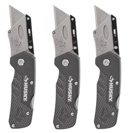 Husky Compact Folding Lock-Back Utility Knife Set (3-Pack)