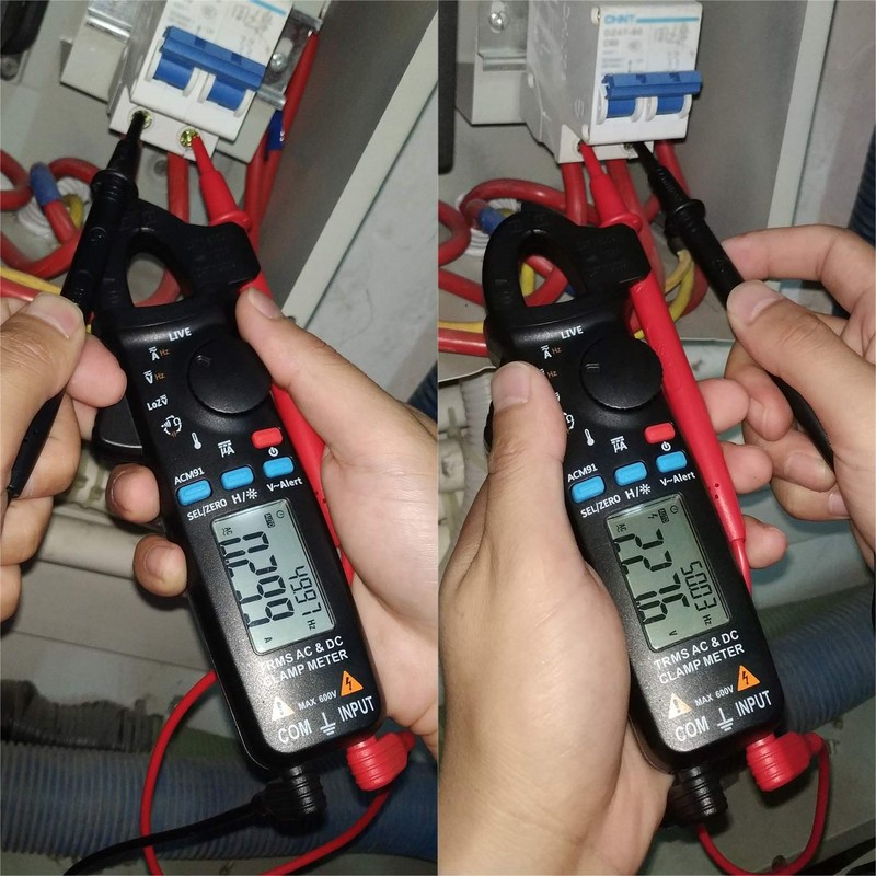 Bside 1mA DC/AC Clamp Meter True RMS 6000 Counts Temperature