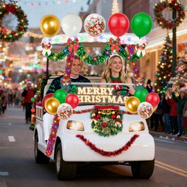 Golf Cart Decorations Kit,Parade Golf Cart Decoration Kit (Christmas)
