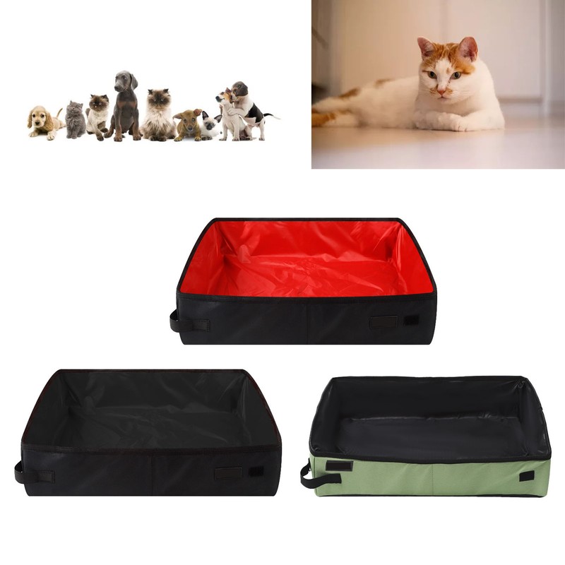 Folding Cat Litter Box Waterproof Portable Oxford Cloth Foldable Cat