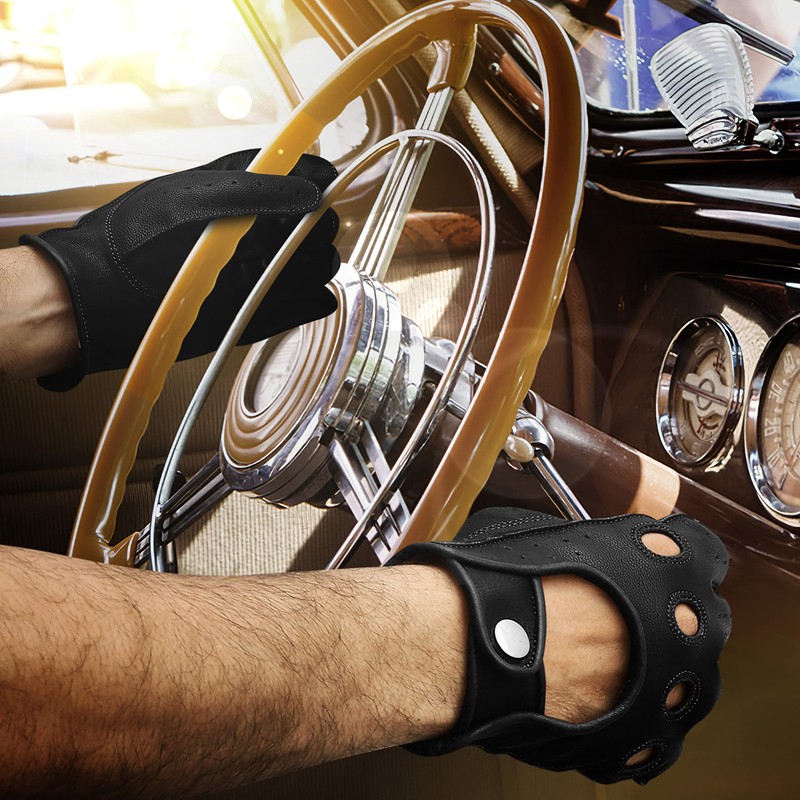 J.A.G. JAG Full Finger Leather Driving Gloves - Cowhide Motorcycle