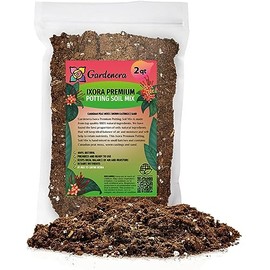 Premium Ixora Plant Potting Soil by Gardenera - Infuse Your Garden with Vibrant Blooms and Lively Vitality - 2 Quart