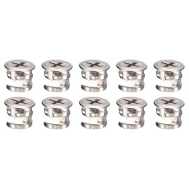 QUARKZMAN 13 mm Furniture Cam Lock x 20 Pieces Furniture Cam Lock Groove Connector Fittings for Drawers Chest of Drawers Furniture [Silver Tone]
