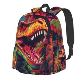 Droerfes Dinosaur Backpack School Bag Lightweight Bookbag Laptop Travel Daypack For Girls Boys Teens