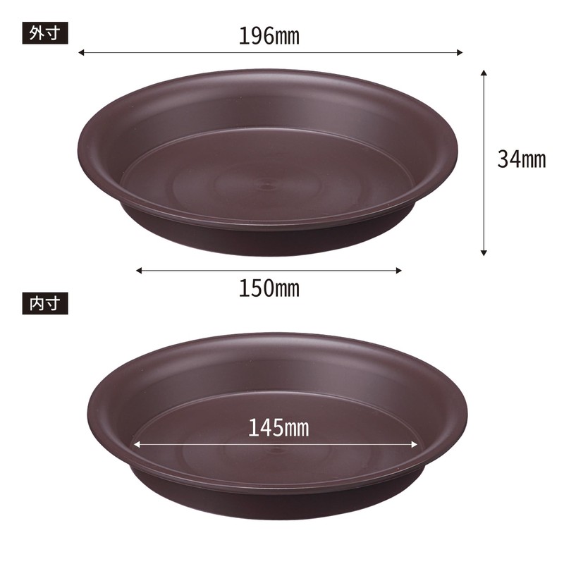 Appleware Plate, Saucer, Craft Plate, Type 18, Dark Brown, Depth