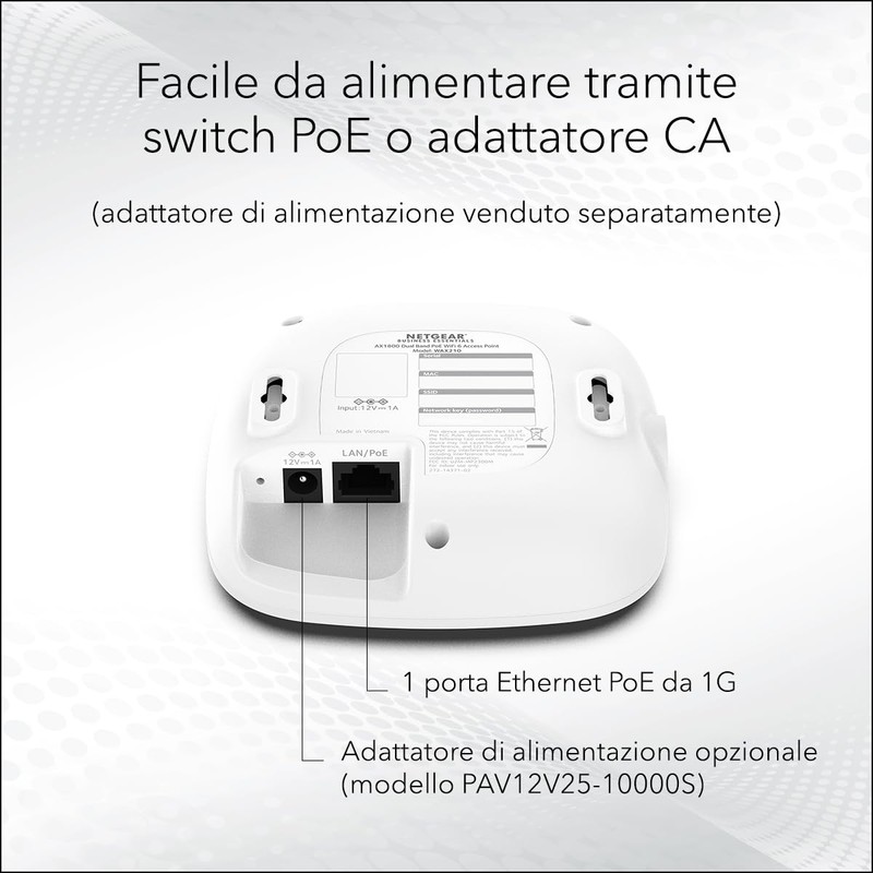 NETGEAR WiFi 6 Access Point (WAX210) - Dual Band PoE