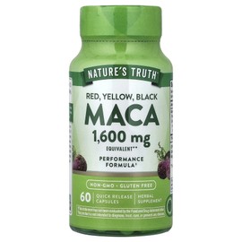 Natures Truth Red Yellow Black Maca 1600mg Rapid Release Capsules 60 Tablets / Natures Truth 레드 옐로우 블랙 마카 1600mg 빠른 방출 캡슐 60정
