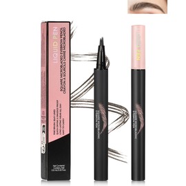 Black Eyebrow Pencil, Liquid Eyebrow Tint Pen Waterproof Long- Lasting Smudge Proof, Precise Eye Brow Pencils with Hair Like Strokes Stamps Dye Mother's Day Gift for Women Brown- #04