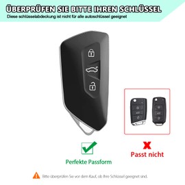FT FUNTOR VW Key Cover, 3-Button TPU Key Case with Golden Edge, Compatible with VW Golf 8 ID.3 ID.4 Seat Leon Seat Tarraco Seat Ateca Formentor (A-Blue)
