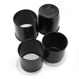 Rheedal 4Pcs 4.25inch Trailer Wheel Center Caps Push Through Center Hub Cap for Truck SUV RV Wheel Rim, Combination of Concave and Open End Matt Black Wheel Hub Covers