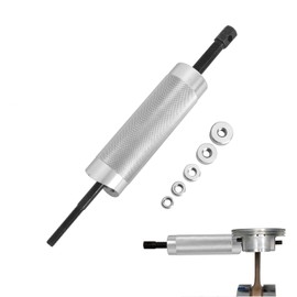 Porotmotor Motorcycle Piston Pin Puller for Full Skirt Piston, Upadated Wrist Pin Puller for Piston,Heavy-Duty Small Engine with 5 Adapters for 11mm, 13mm, 16mm, 19mm, 22mm Pins in Silver