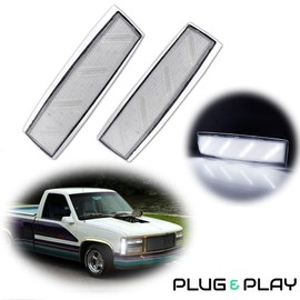 KENRTIR Clear Lens Front Side Marker Corner Lights Housing Assembly For 1988 1989 1990 1991 1992 1993 GMC Suburban Sierra C1500 C2500 C3500 K1500 K2500 K3500 & 1992 1993 GMC Yukon