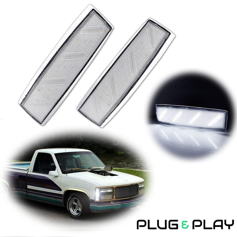 KENRTIR Clear Lens Front Side Marker Corner Lights Housing Assembly