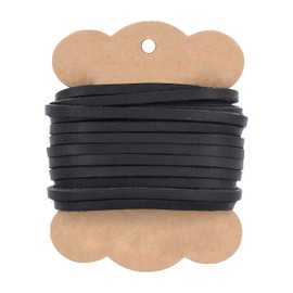 Mandala Crafts Extra Long Genuine Flat Cowhide Leather Lace Strap String Cord (4mm 6.55 Yards, Black)
