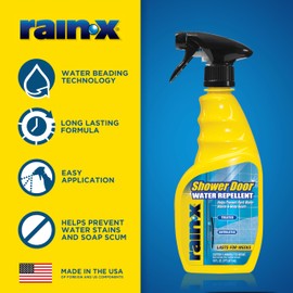 Rain-X 630023 Glass Shower Cleaner Water Repellent - Bathroom cleaner and window cleaner, bathroom cleaning supplies - Protects Glass Shower And Doors From Soap Residue And Hard Water, 16 Fl. Oz.