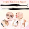 CustomyLife 24 Pack Eyebrow Trimmer Razors, Stainless Steel Face Razors
