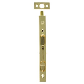 Amig - Steel Door Bolt | Bolt Mod. 401 | Door Lock in Painted Brass Plated | Gate Lock Door Slider | Dimensions: 200 x 17 | Mortice Lock | Suitable for Double Wing Doors
