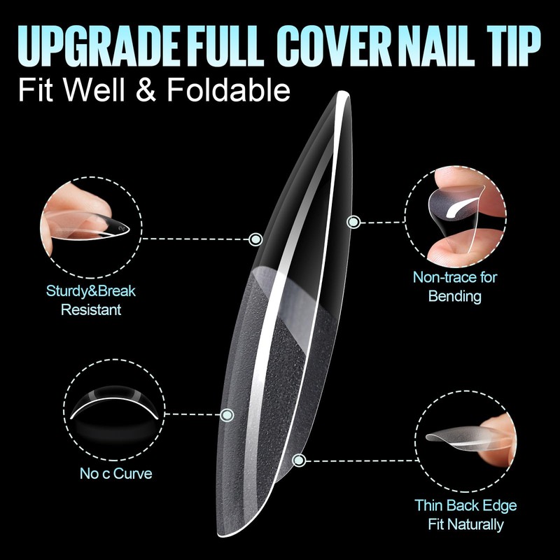 TOMICCA Nail Tips and Glue Gel Kit Gel Nail X