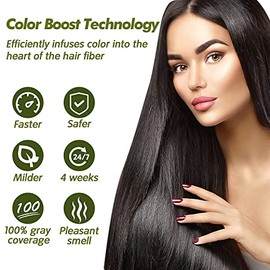 Instant Hair Dye - Black Hair Shampoo - (3) Black Color - Simple to Use - Last 30 days - Natural Ingredients!