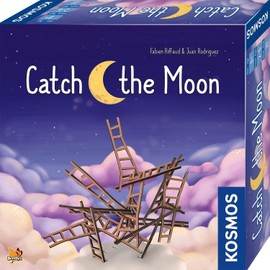 Catch The Moon | Dexterity Stacking Board Game for 1 to 6 Players | Beautiful Design & Whimsical Theme, Balance Wooden Ladders to Reach The Moon | Family Game Night Favorite | Ages 8+