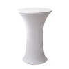 Viiamacki 24x43 Inch Round Spandex Cocktail Tablecloth, White Elastic Fitted