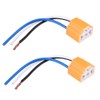 KIMISS 2Pcs Female Ceramic Headlight Connector Plug Adapter Socket for