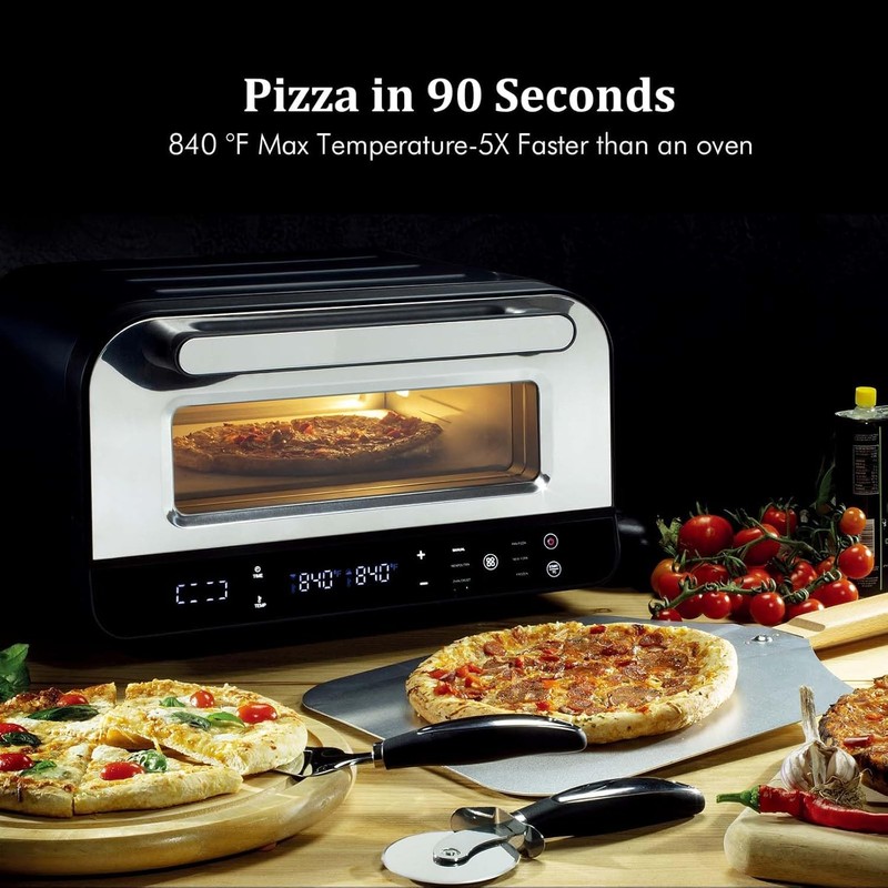 Electric Pizza Oven – 6 Programs, Max 840°F, Suitable for