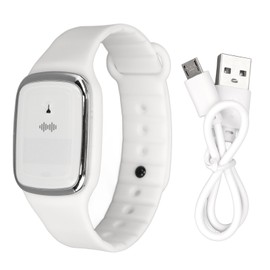 Ultrasonic Mosquito Repellent Watch Fast Charging 3 Gear Clock Function Adjustable USB Insect Wristband for Adults Kids White