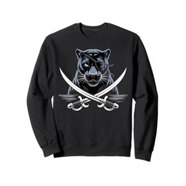 Kids Black Panther Pirate Skull Crossbones Black Panther Sweatshirt