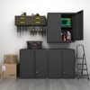 GREATMEET Metal Wall Cabinet, Wall Mounted Cabinet with Doors and
