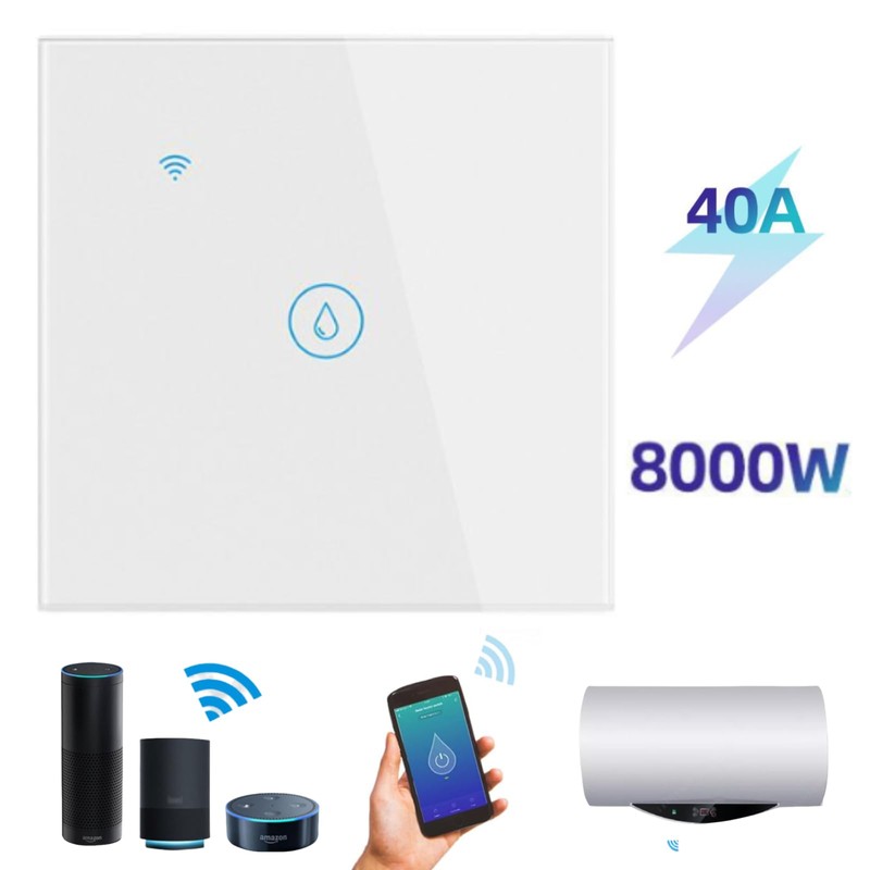 Smart Immersion Heater Timer Switch, 40A 8000W WiFi Water Heater