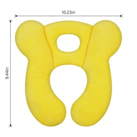 ZHOMA Baby Travel Pillow, Soft U-Shape Infant Pillow for Car Seat Pushchair and Stroller, Comfortable Portable Sleep Cushion for Kids Newborn and Toddler Gifts -Yellow(CR)
