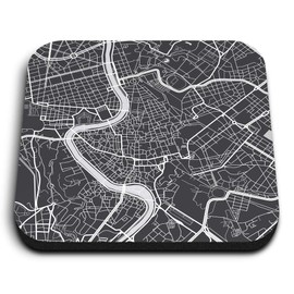 1 x Square MDF Fridge Magnet - Rome Italy Urban Street Map 3622