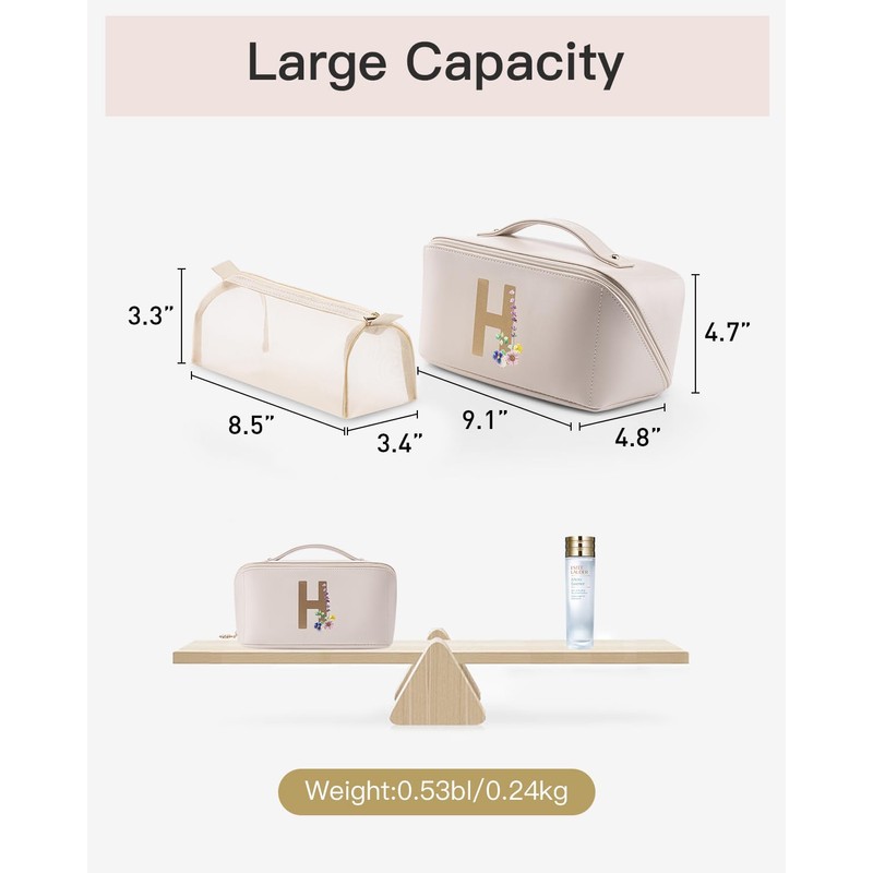 Vlando Bolsa de cosméticos de viaje - Bolsa de maquillaje,