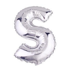 Glanzzeit 18 Inch Silver Foil Balloons Letters A to Z Numbers 0 to 9 Baby Shower Birthday Party Wedding Decor (Letter S)