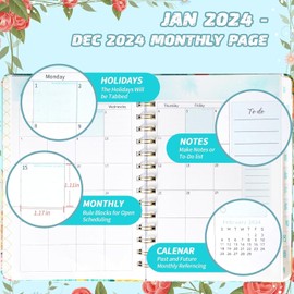 2024 planner - Jan. 2024 - Dec. 2024Planner/Calendar 2024 Planner Weekly and Monthly6.5" x 8.5" Academic Year Day Planner Calendar Agenda Planner with Tabs, Hardcover with Inner Pocket (Weekly Planner（Pink ）)
