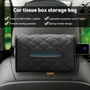 CHENGZI Car Chair Back Mounted Tissue Holder PU Leather Case,Black