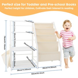 JAYOBGO Kids Bookshelf and Toy Storage - 3 Tier Toddler Bookcase Book Shelf for Kids Rooms, Montessori Book Shelves Toy Organizer for Baby Nursery Playroom Book and Toy Organizer Display, Large Space