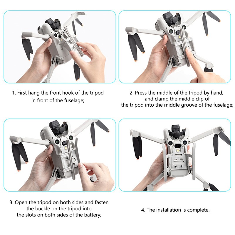 Drone Landing Gear Lightweight Quick Release Foldable Drone Heightened Extended