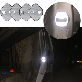 Toyota Toyota Dedicated Door Striker Cover / Door Lock Striker Cover + White High Brightness Safety Reflective Sticker 4 Pcs SET (1 Car Set) Compatible with 30 Series Alphard Vellfire CH-R 50 Series