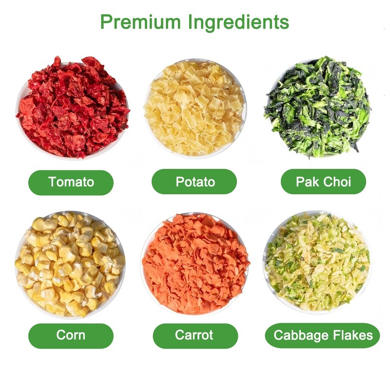 Whitejianpeak Dried Ramen Toppings, 1.1lb/500g Dehydrated Mixed Vegetables