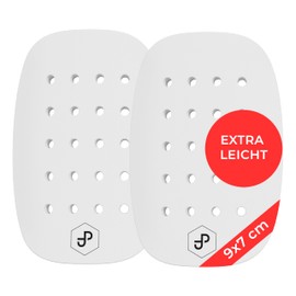 JDP Light Shin Pads, Extremely Light/Barely Noticeable Mini Shin Pads, Football, Universal Size, 9 x 6 cm, Small Shin Pads, Children's Football White