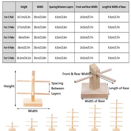 TopHomer Wooden Glasses Holder, 5 Pairs Glasses Stand Sunglasses Storage Sunglasses Stand