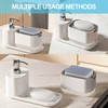Kitchen Soap Dispenser Set with Tray and Sponge Holder, Dish