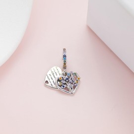 KEQ Tree of Life Charm Pendant 925 Sterling Silver Family Engravble Dangle for Bracelet/Necklace Pendent Gifts For Family