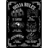 Ouija Board Rules Mini Black Tin Sign 15x20cm