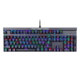 MOTOSPEED CK103 RGB LED Backlit Wired Mechanical Gaming Keyboard, 103 Keys Hot-Swap Mechanical Keyboard w/Aluminum Base, Upgraded Socket and Noise Absorbing Foams, Soft Tactile Red Switch ﻿