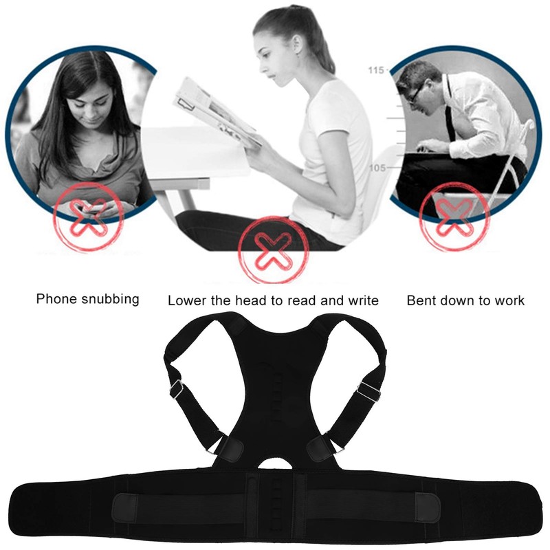 Keenso Unisex Back Support Posture Bandage, Correction Tape Belt Strength
